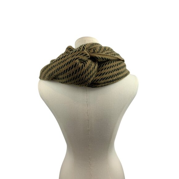 Striped Infinity Scarf Beige & Green - Picture 3 of 7